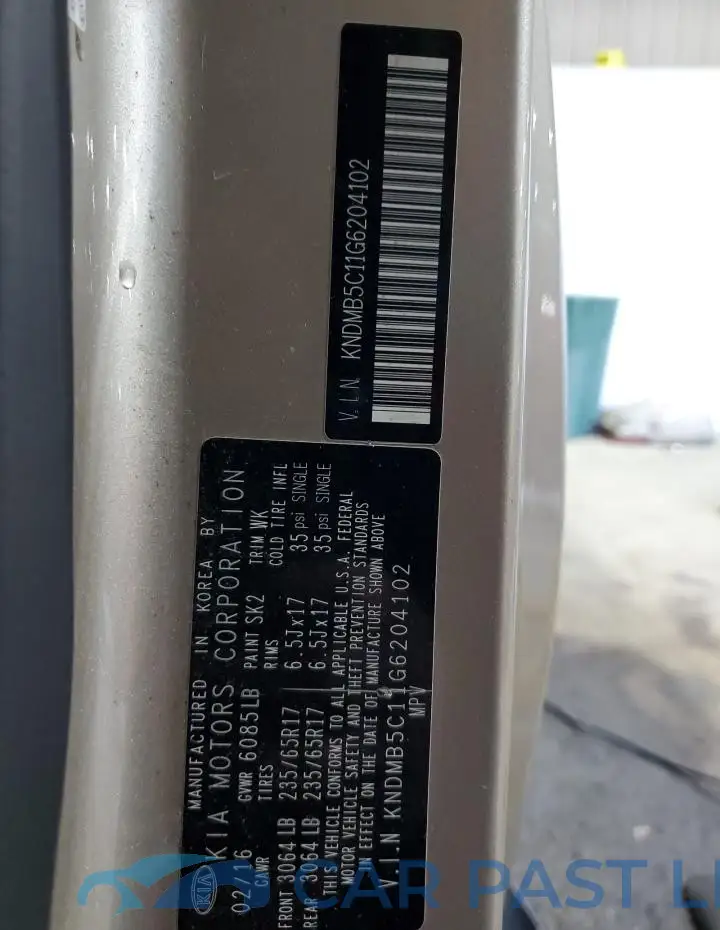 KNDMB5C11G6204102# 13