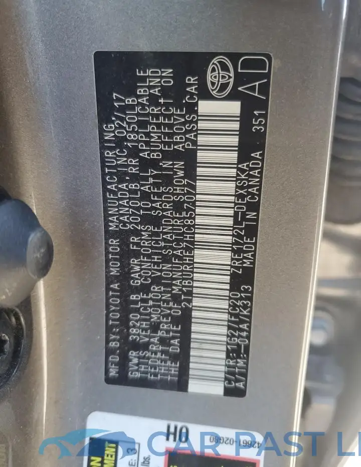 2T1BURHE7HC857077# 12