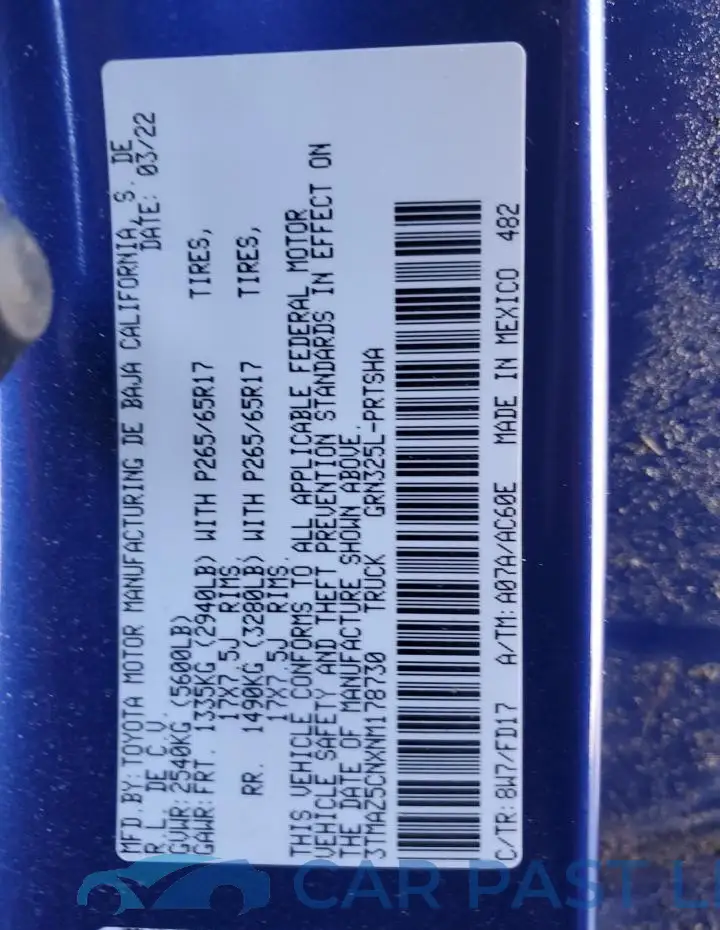 3TMAZ5CNXNM178730# 13