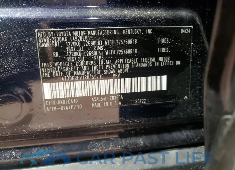 4T3D6RFV1RU159710# 13