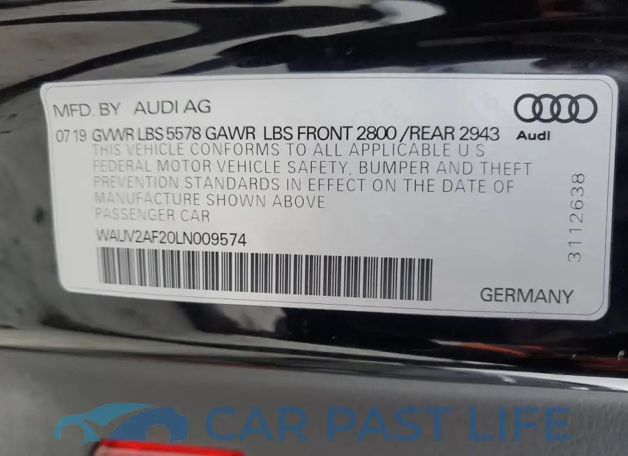 WAUV2AF20LN009574# 12