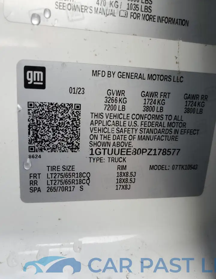 1GTUUEE80PZ178577# 12