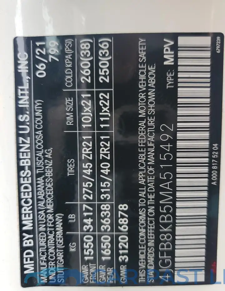 4JGFB8KB5MA515492# 14