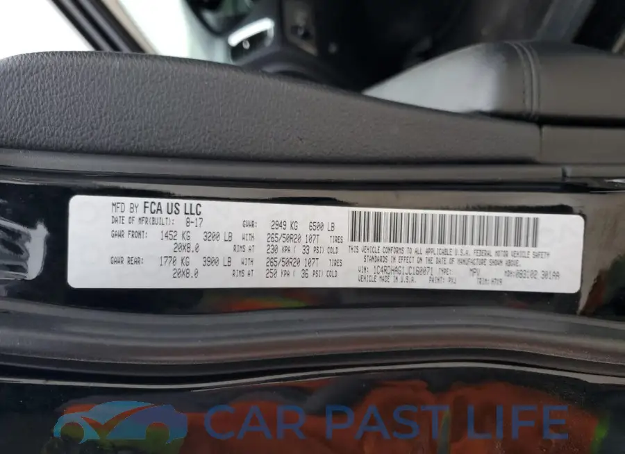 1C4RDHAG1JC160071# 13