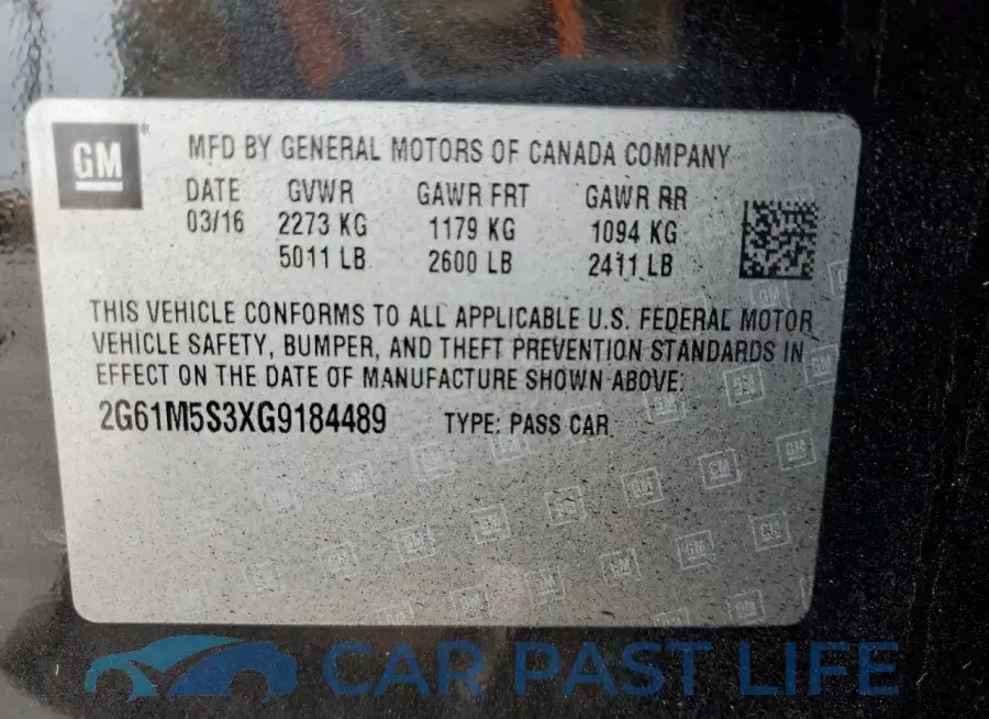 2G61M5S3XG9184489# 12