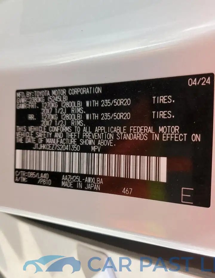 JTJHKCEZ7S2041350# 13