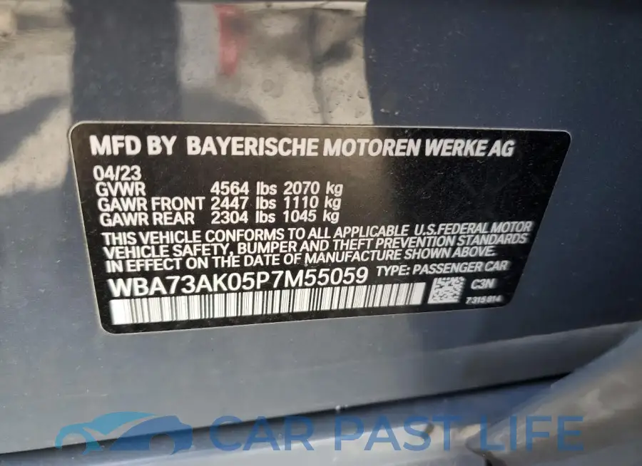 WBA73AK05P7M55059# 12