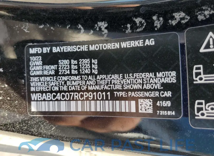 WBABC4C07RCP91011# 12