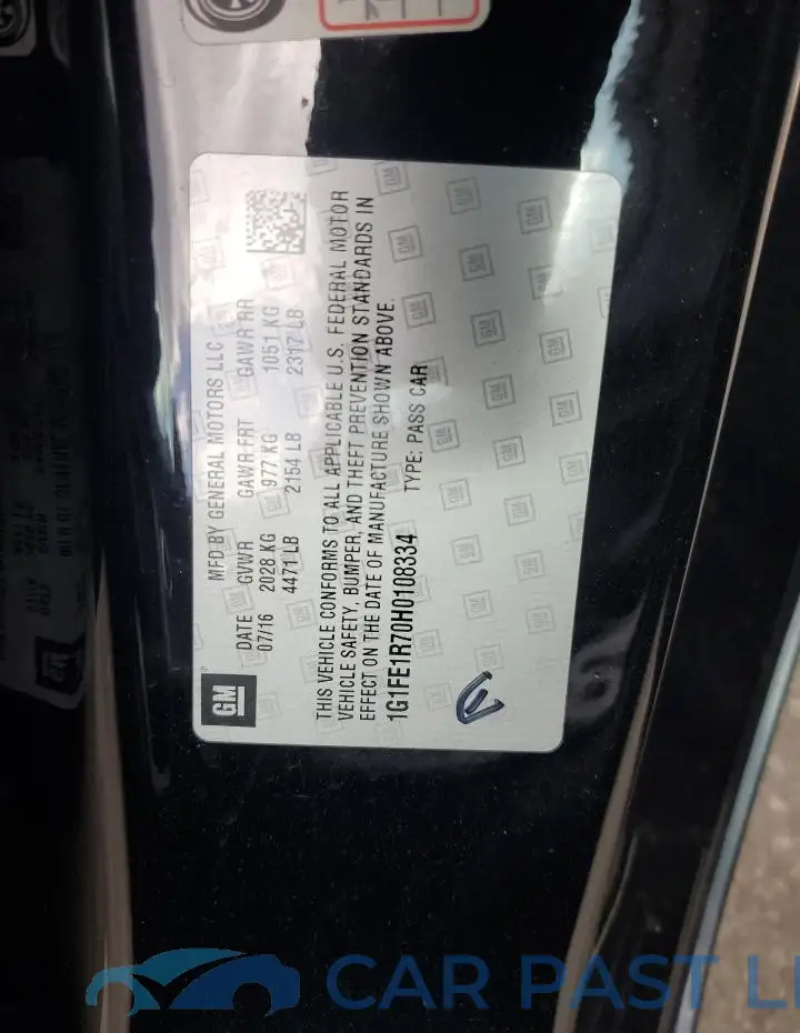 1G1FE1R70H0108334# 12