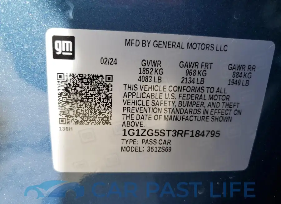 1G1ZG5ST3RF184795# 12