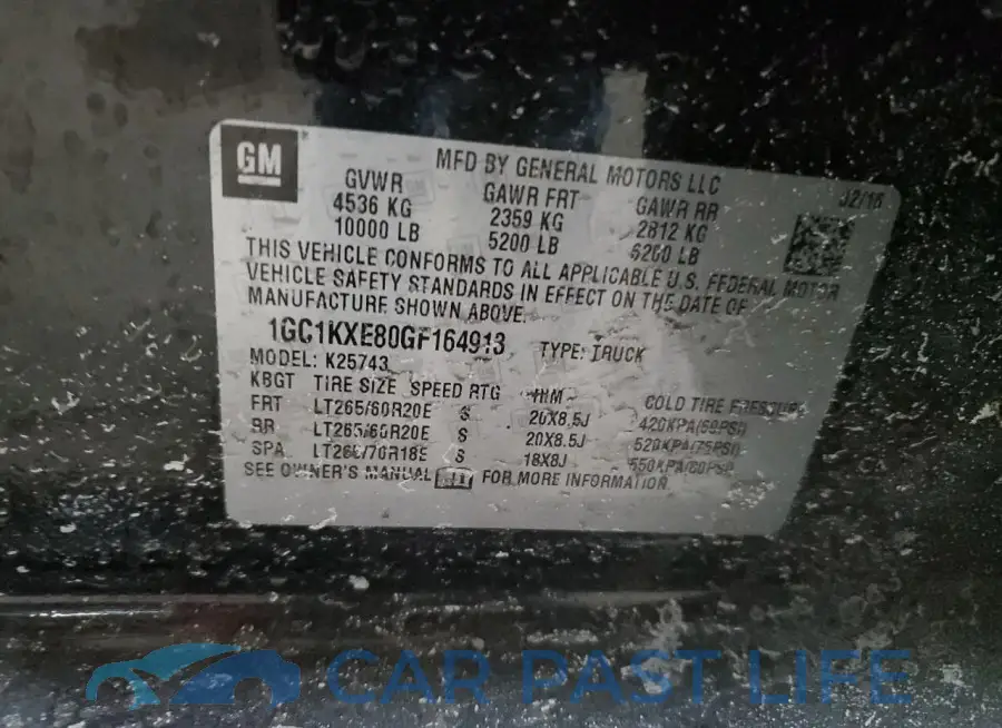 1GC1KXE80GF164913# 12