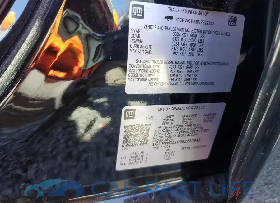 1GCPWCEK6NZ222943# 13