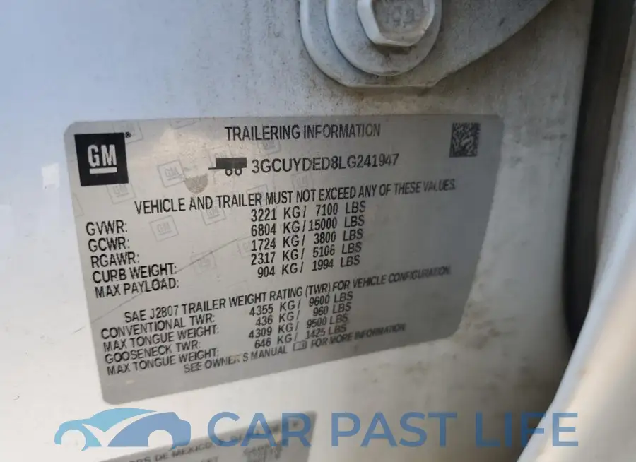 3GCUYDED8LG241947# 12