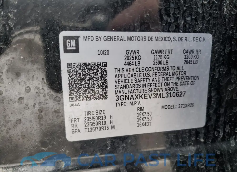 3GNAXKEV3ML310627# 13