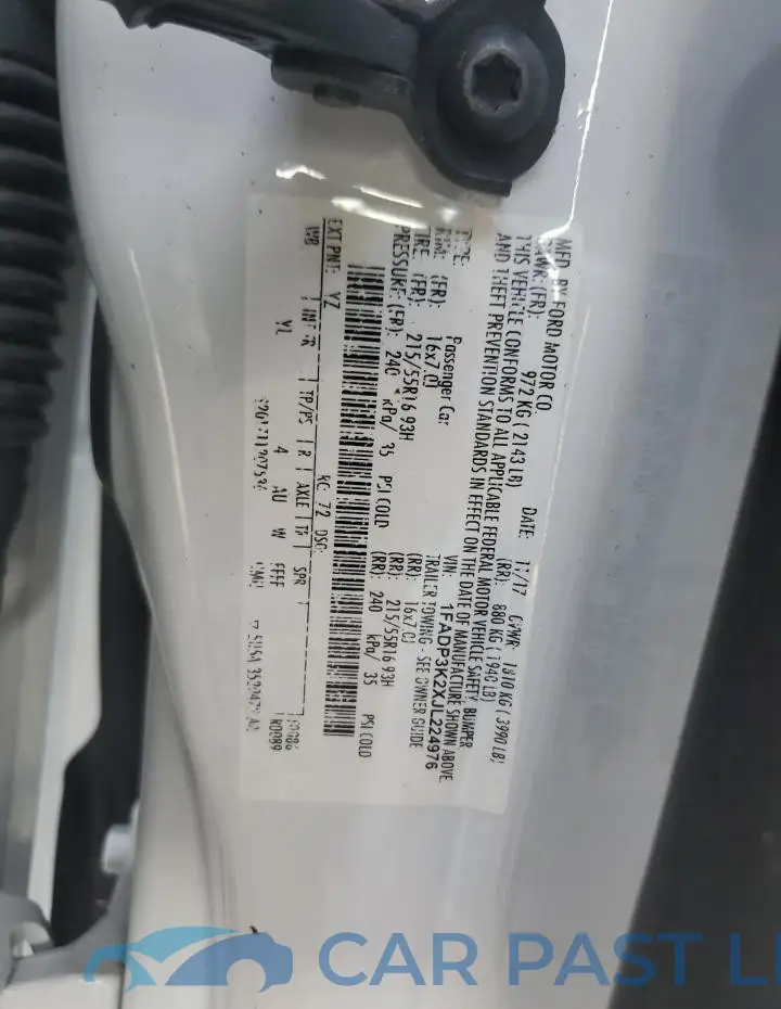 1FADP3K2XJL224976# 12