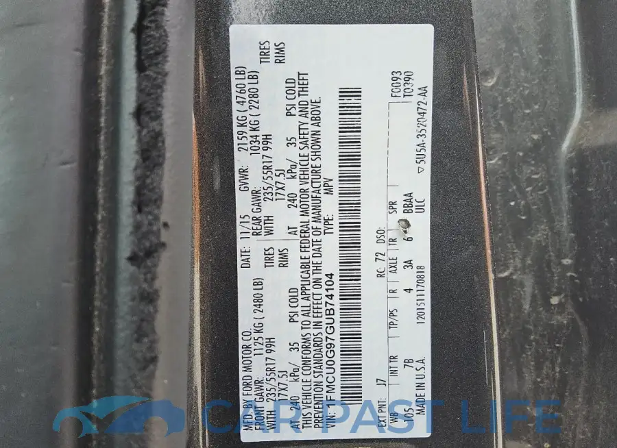 1FMCU0G97GUB74104# 13