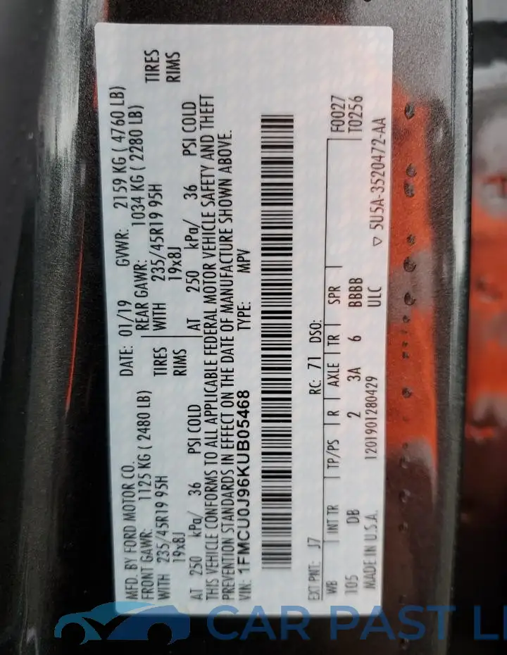 1FMCU0J96KUB05468# 14