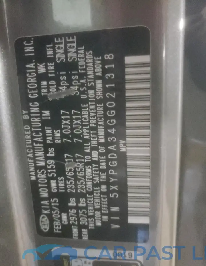 5XYPGDA34GG021318# 13