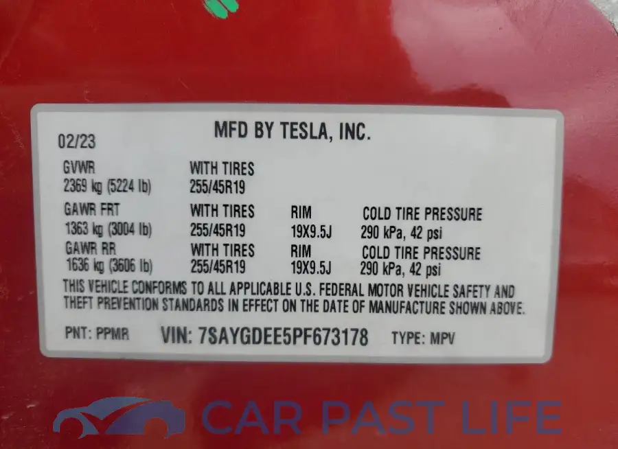 7SAYGDEE5PF673178# 13