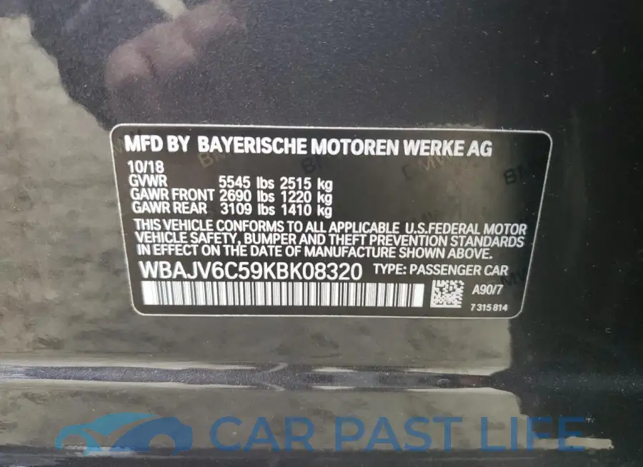 WBAJV6C59KBK08320# 12