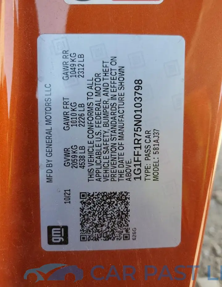1G1FF1R75N0103798# 13