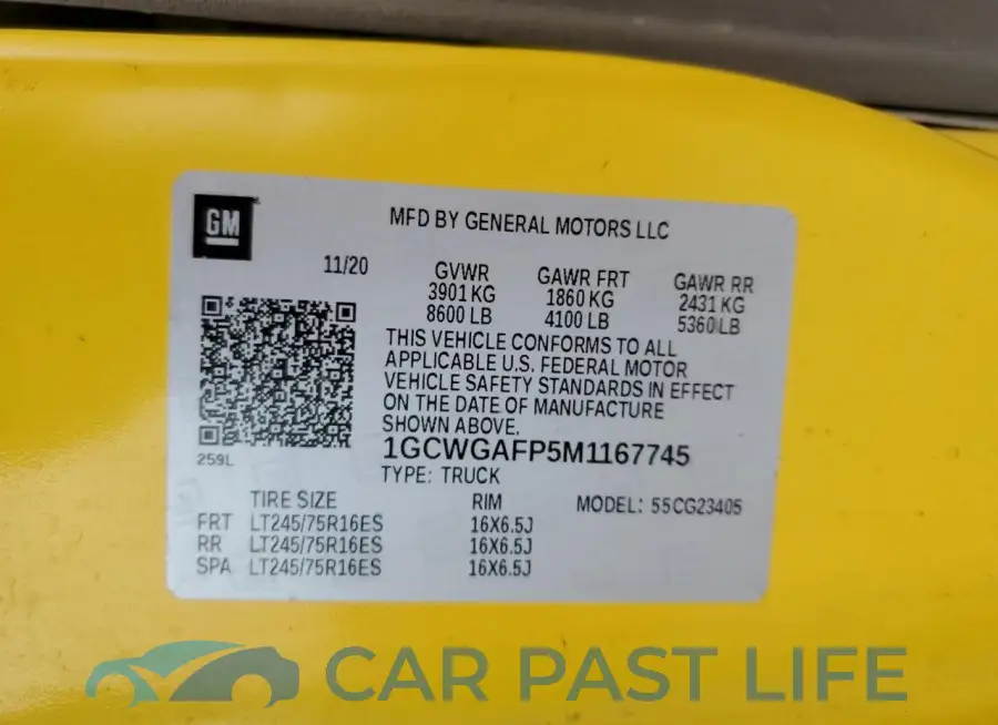 1GCWGAFP5M1167745# 14