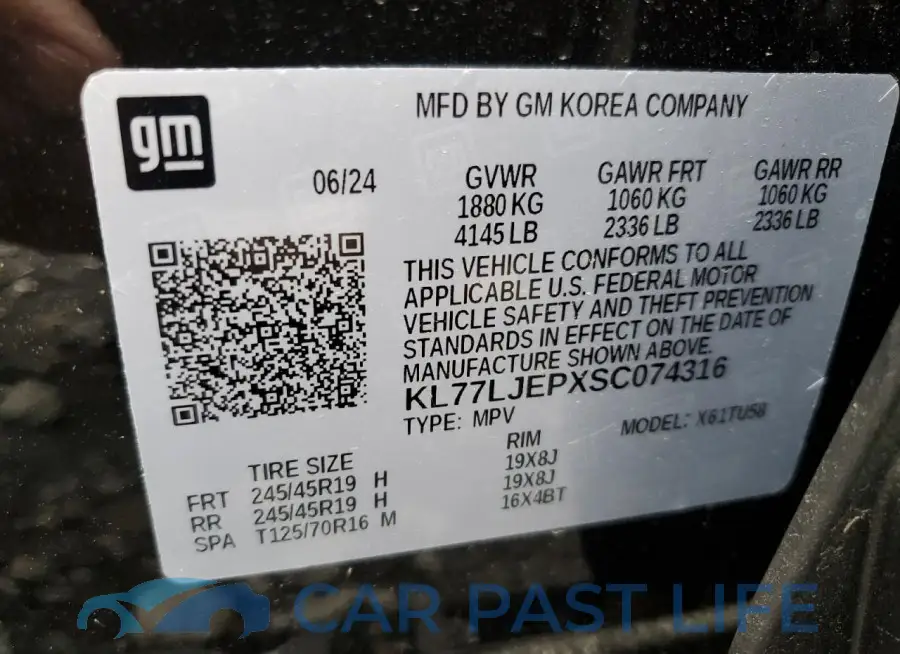 KL77LJEPXSC074316# 13