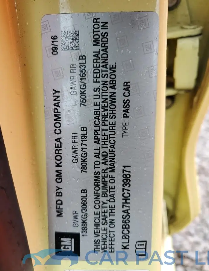 KL8CB6SA7HC739871# 12