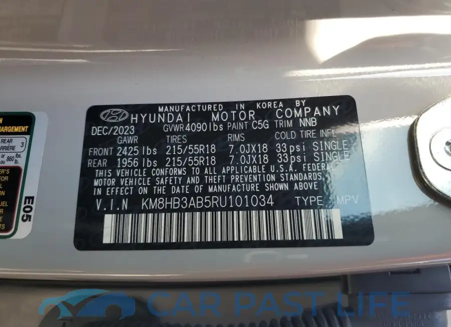 KM8HB3AB5RU101034# 13