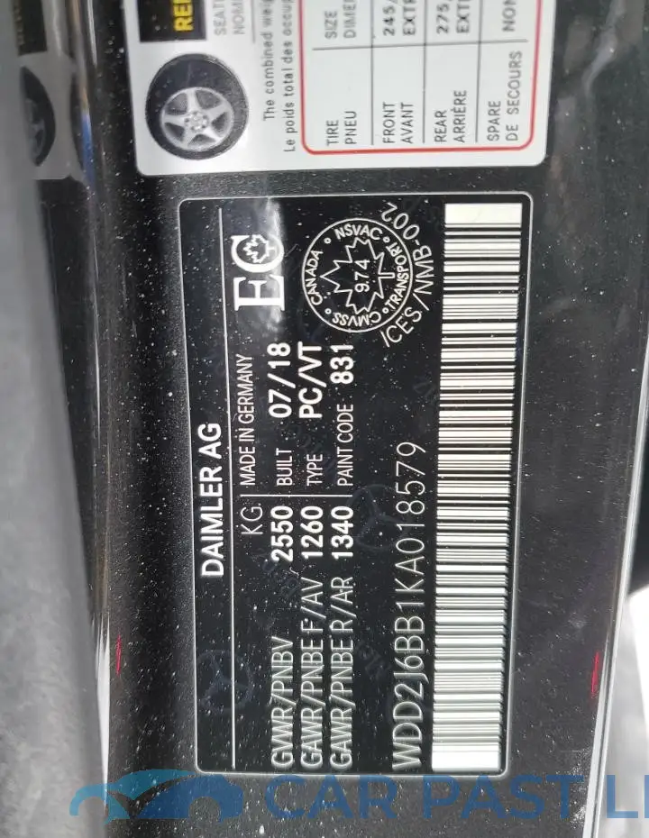 WDD2J6BB1KA018579# 12