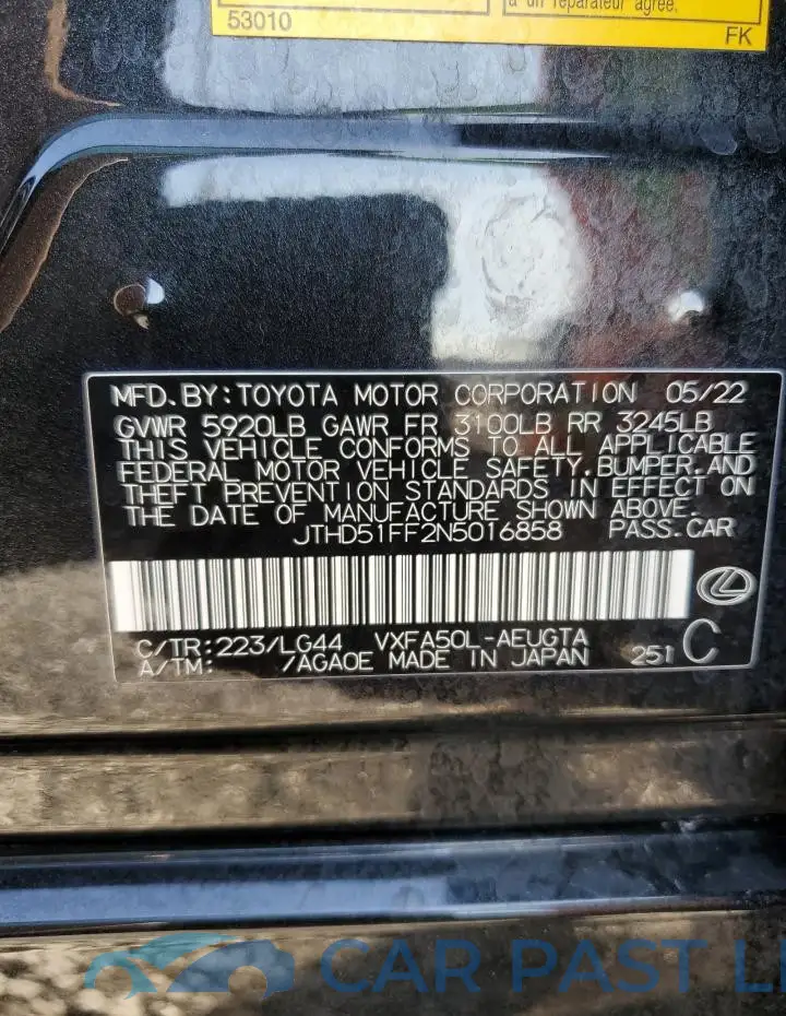 JTHD51FF2N5016858# 13