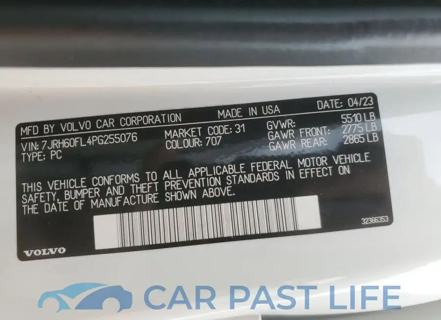 7JRH60FL4PG255076# 12