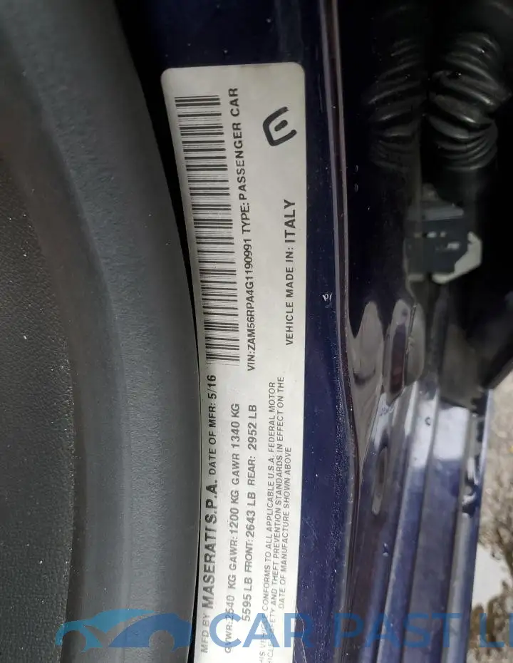 ZAM56RPA4G1190991# 12