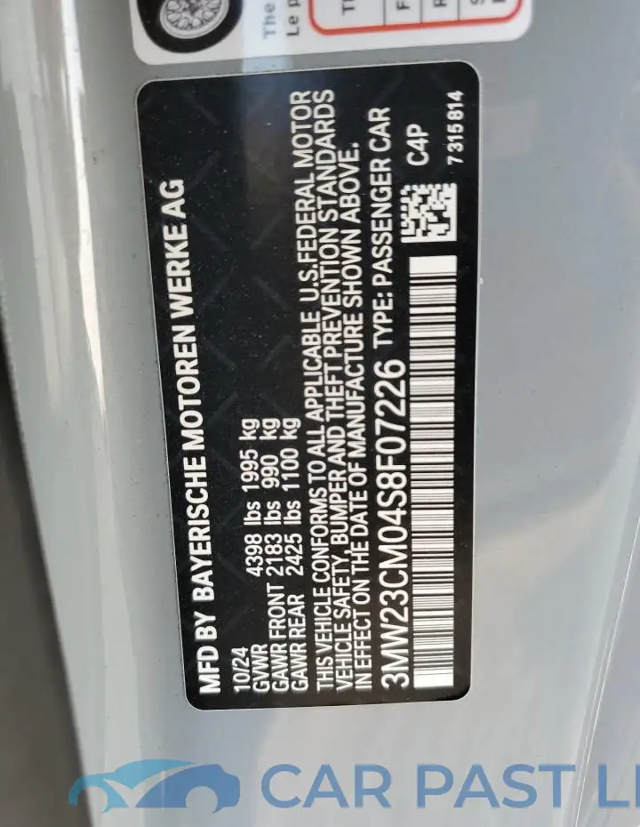 3MW23CM04S8F07226# 13