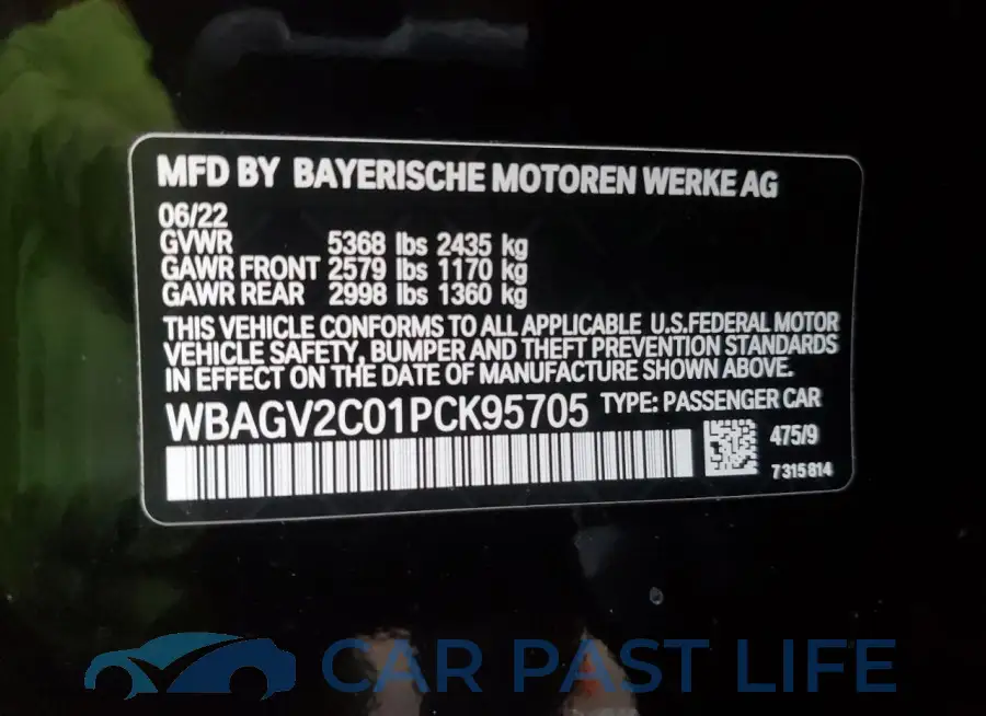 WBAGV2C01PCK95705# 12