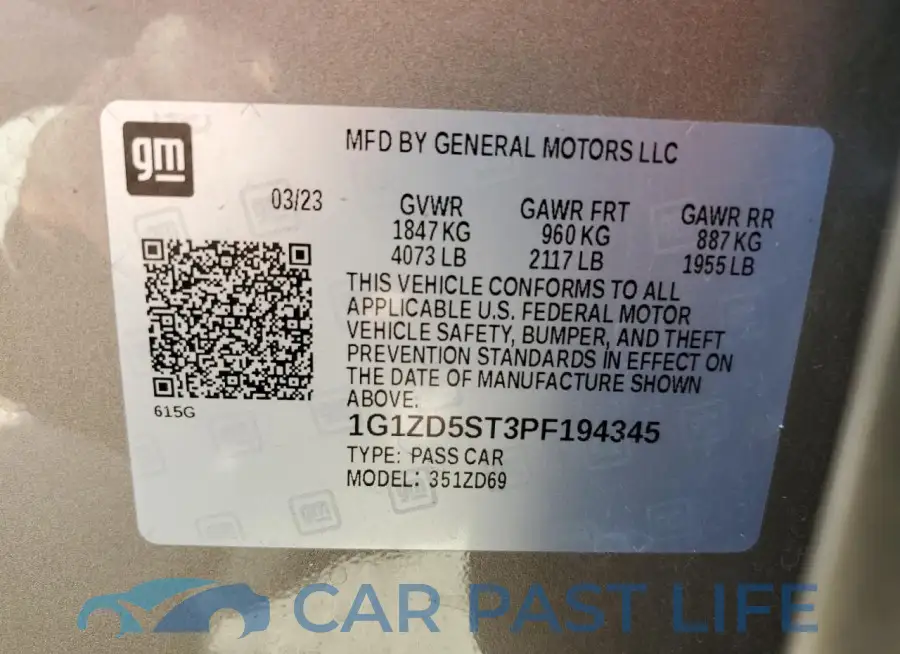 1G1ZD5ST3PF194345# 12