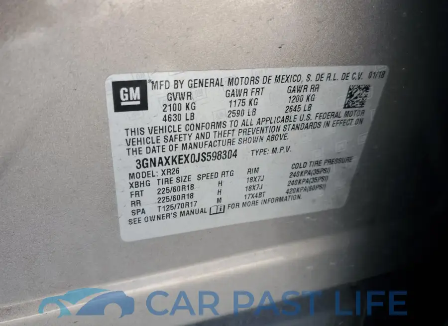 3GNAXKEX0JS598304# 14