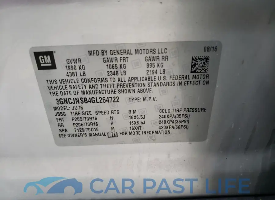 3GNCJNSB4GL264722# 13