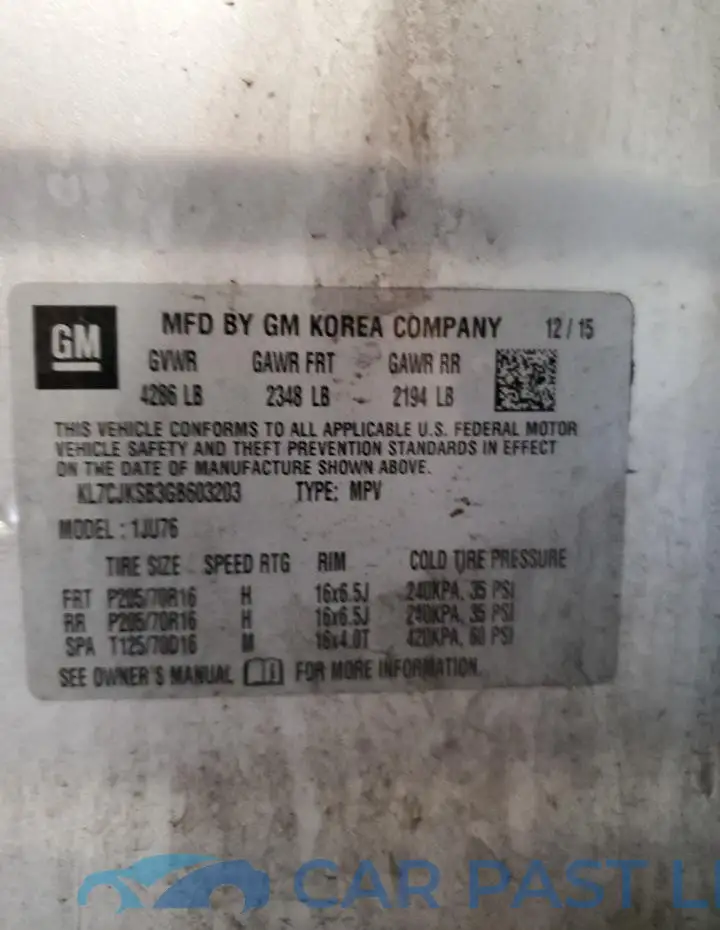 KL7CJKSB3GB603203# 13