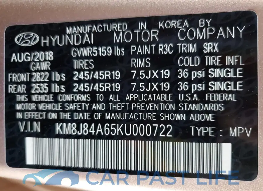 KM8J84A65KU000722# 12