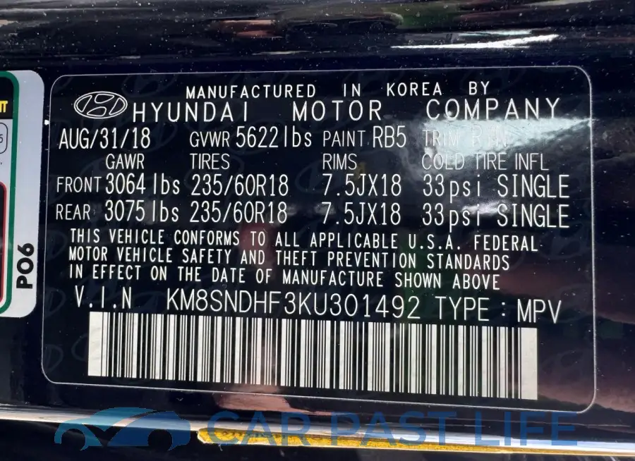 KM8SNDHF3KU301492# 10