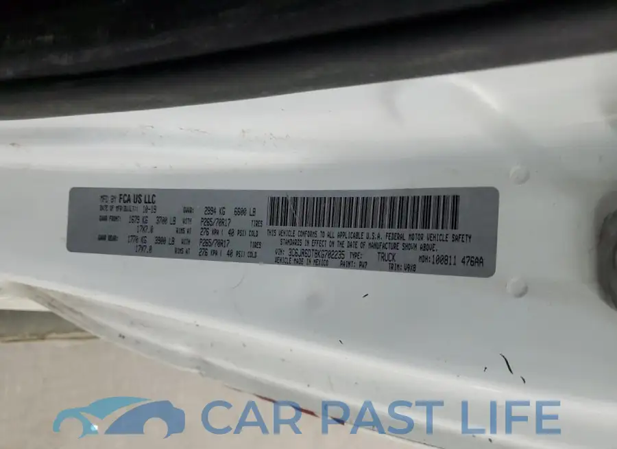 3C6JR6DT8KG702235# 12