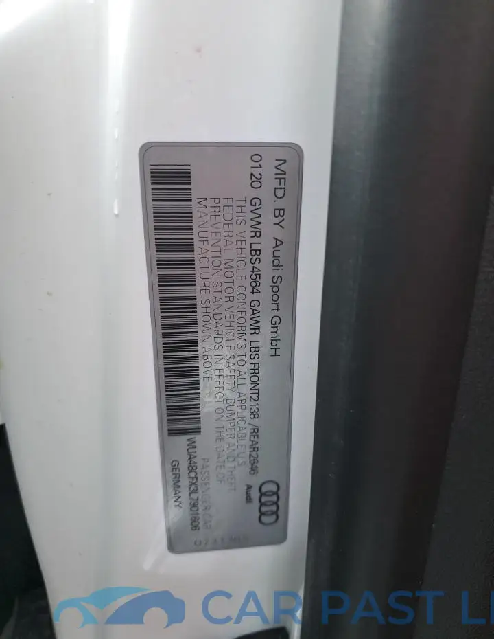 WUA4BCFX3L7901606# 12