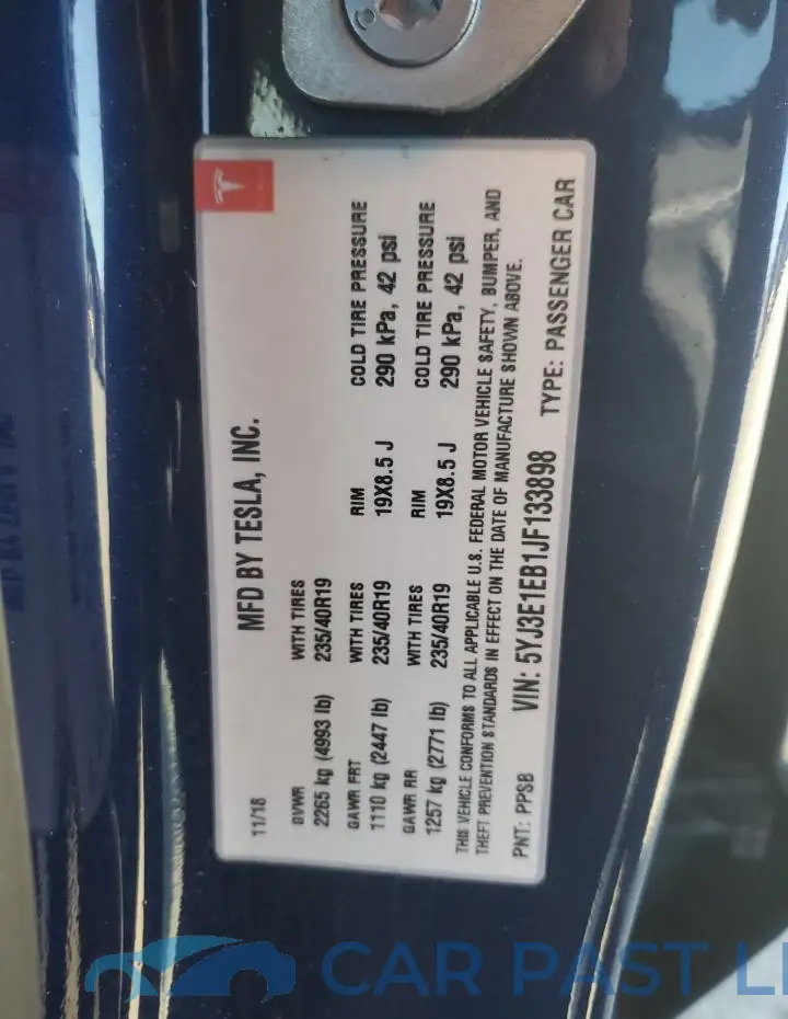 5YJ3E1EB1JF133898# 12