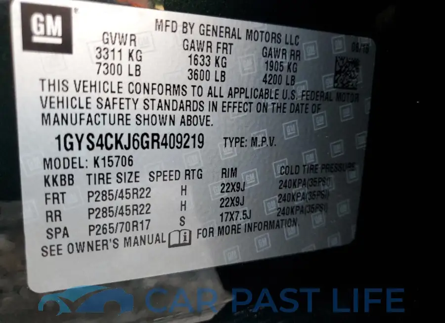 1GYS4CKJ6GR409219# 13