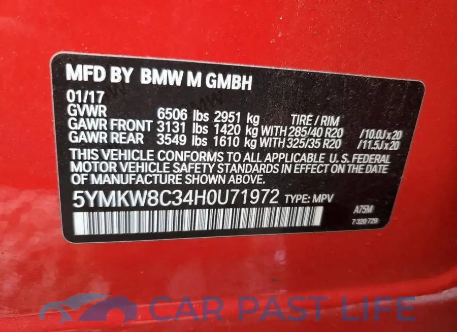 5YMKW8C34H0U71972# 13
