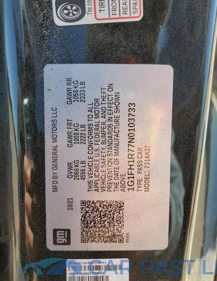 1G1FH1R77N0103733# 12