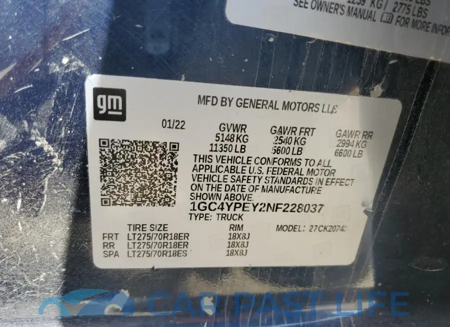 1GC4YPEY2NF228037# 12