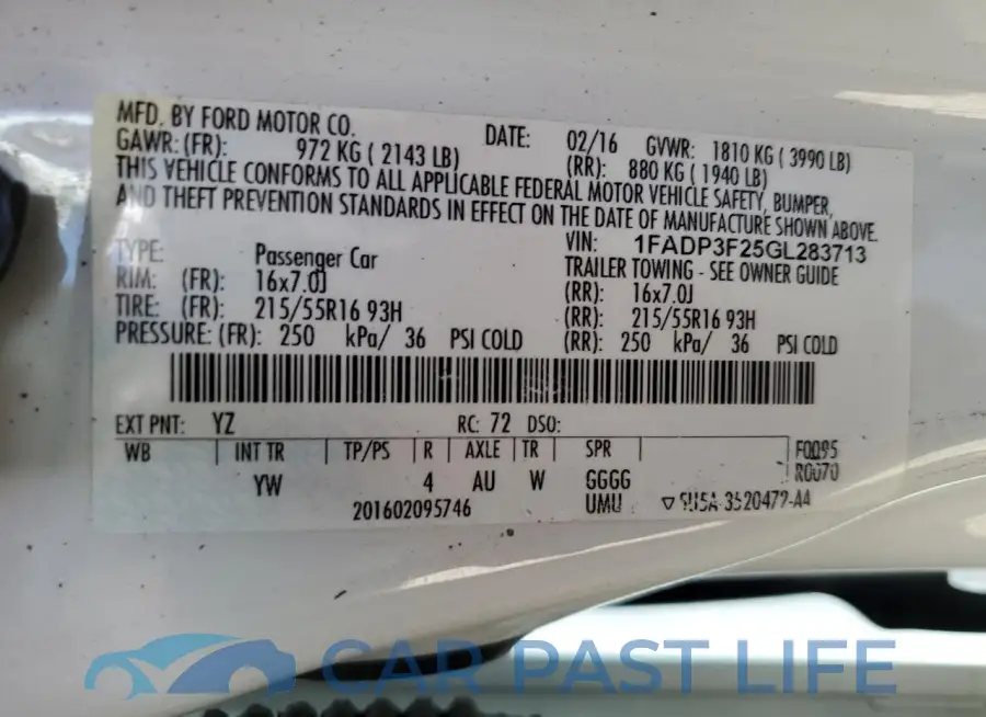 1FADP3F25GL283713# 12