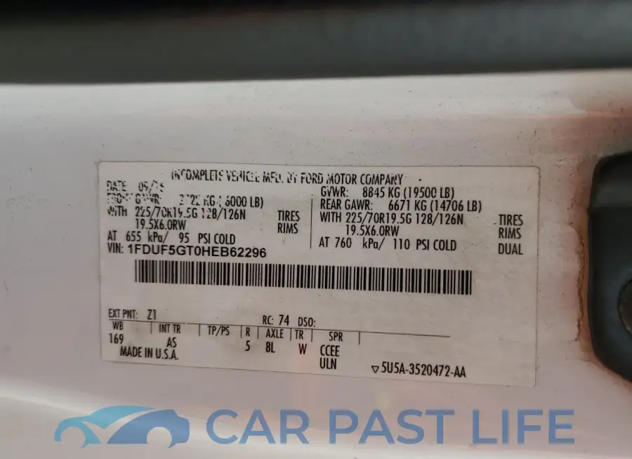 1FDUF5GT0HEB62296# 12